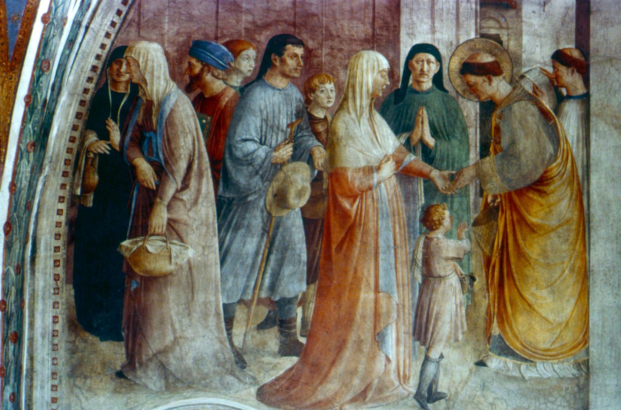 San Esteban distribuyendo limosnas, mediados del siglo XV de Fra Angelico