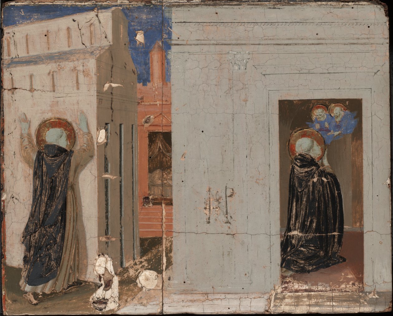 La Visión del Papa Inocencio III; Santos Pedro y Pablo apareciendo a Santo Domingo de Fra Angelico