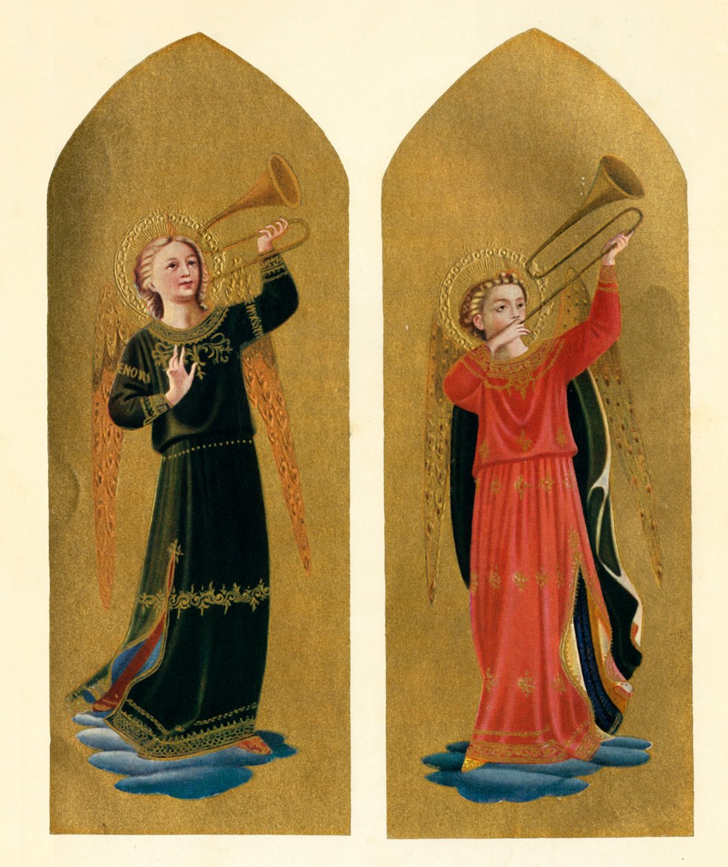 Dos ángeles con trompetas de Fra Angelico