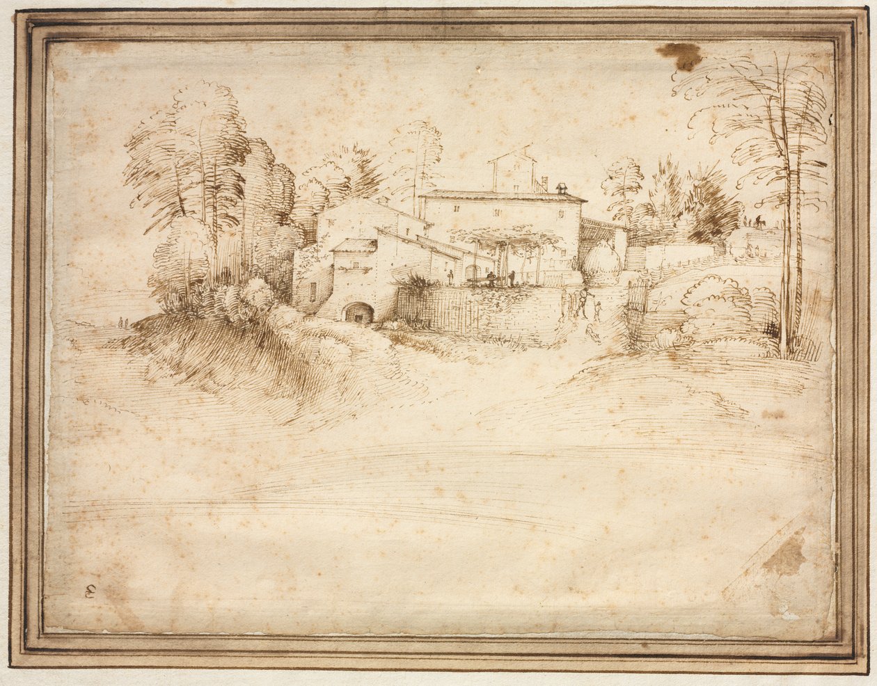 Casa de campo en la ladera de una colina de Fra Bartolommeo