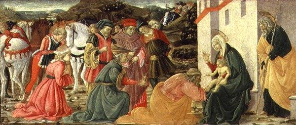 La Adoración de los Magos, un panel de predela de Fra Diamante