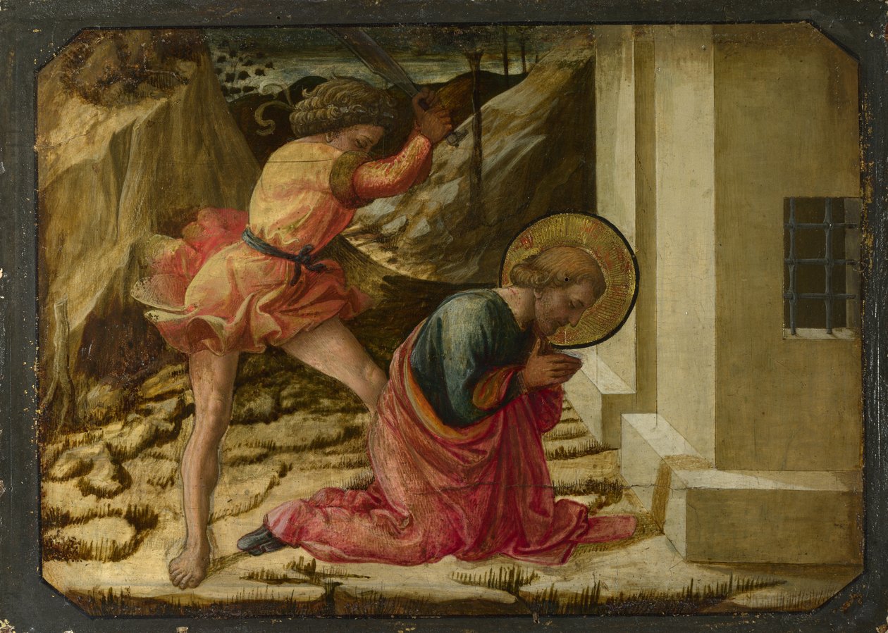 Decapitación de Santiago el Mayor, panel predela del retablo de Santa Trinità de Pistoia, 1455-1460 de Fra Filippo Lippi
