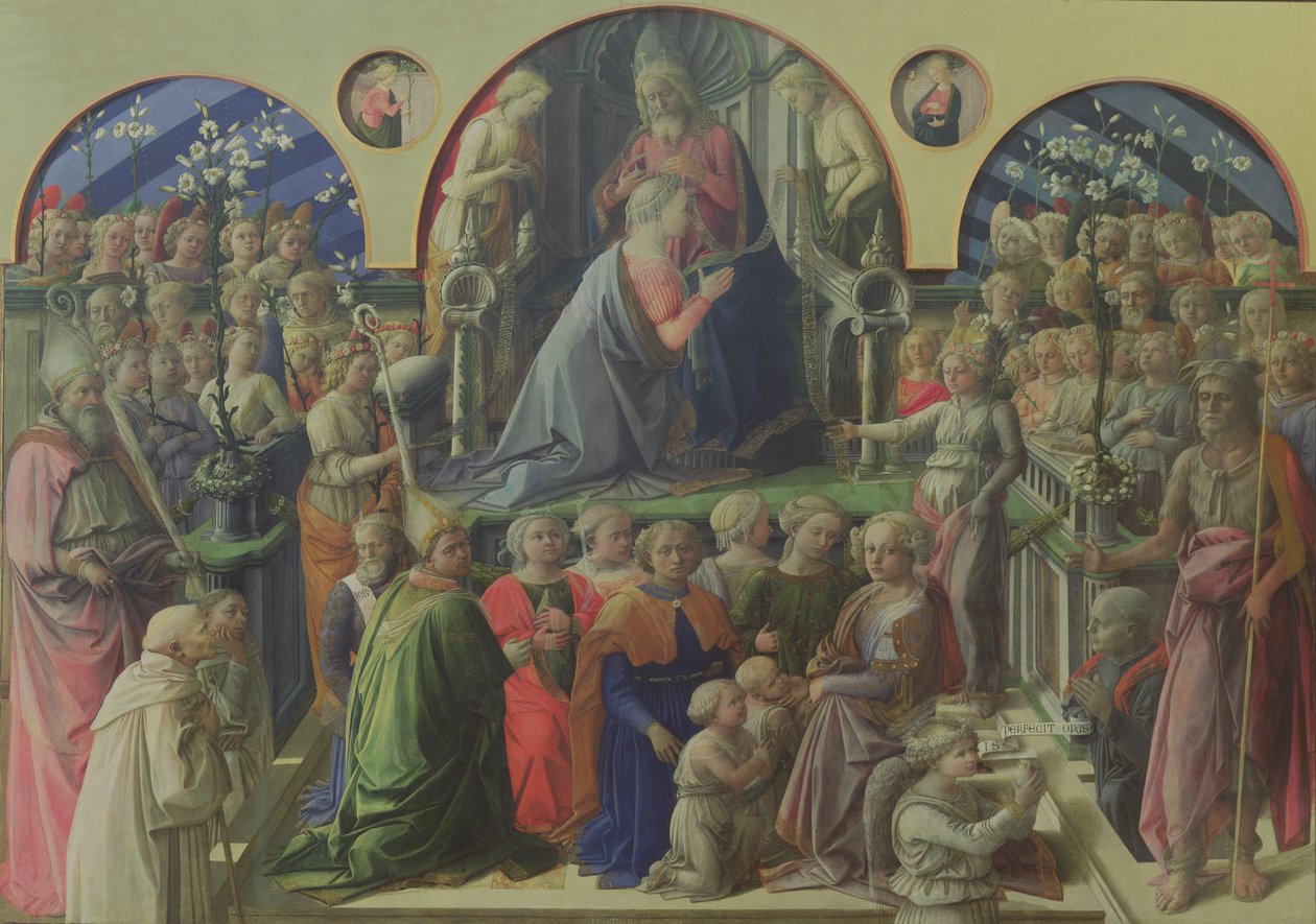 Coronación de la Virgen con santos y ángeles, 1441-47 de Fra Filippo Lippi