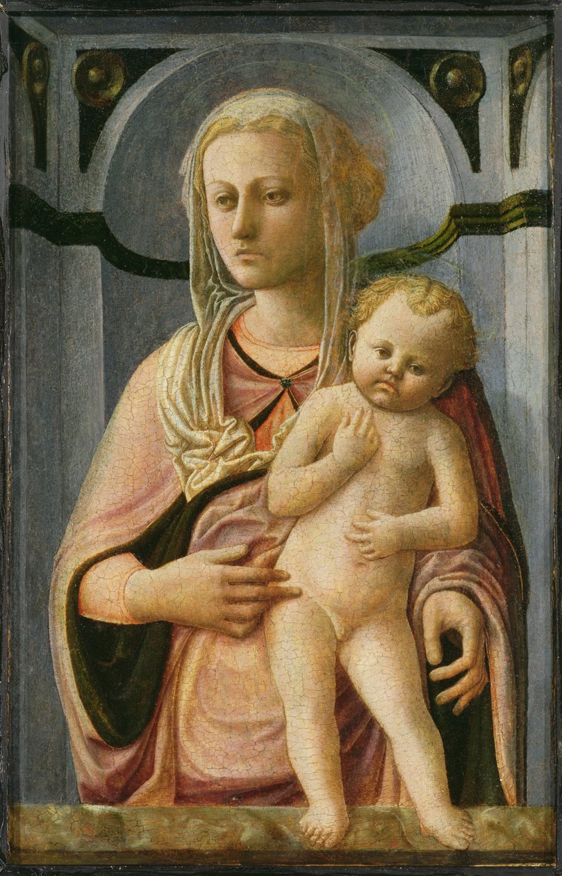 Madonna y Niño (detalle), c.1435 de Fra Filippo Lippi