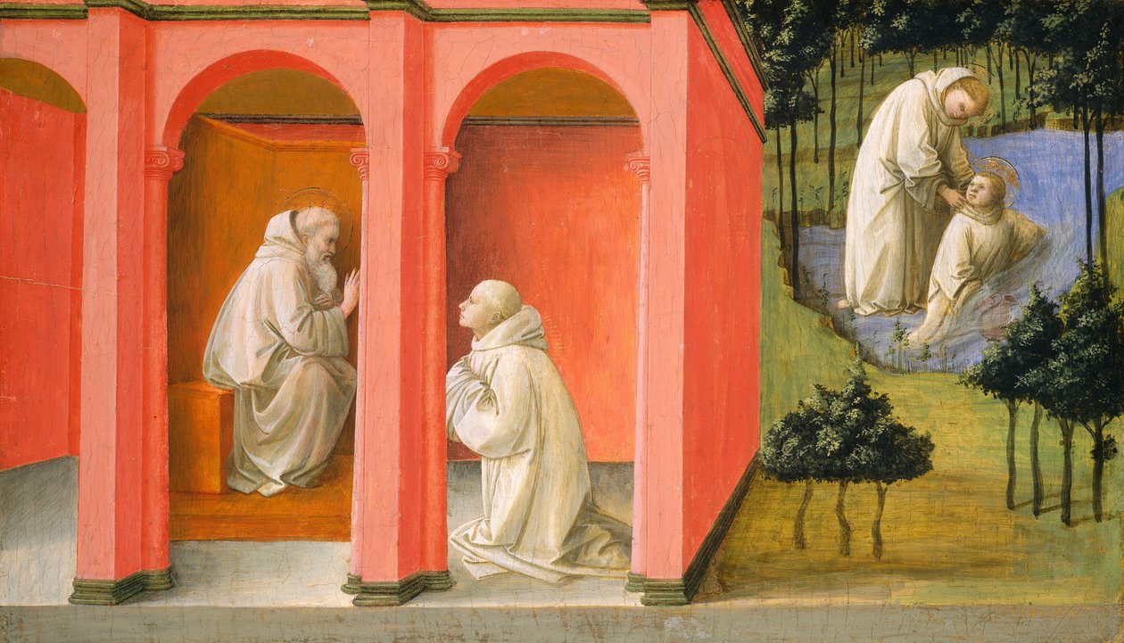 San Benito Ordena a San Mauro Rescatar a San Plácido de Fra Filippo Lippi