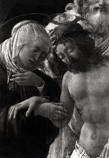 El entierro (detalle de la Virgen y Cristo) de Fra Filippo Lippi
