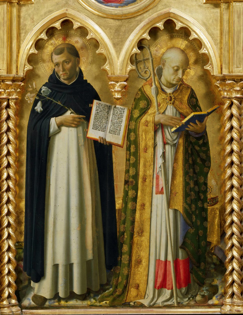 Santos Domingo y Nicolás de Bari del retablo de Perugia, ca 1437 de Fra Giovanni Angelico da Fiesole