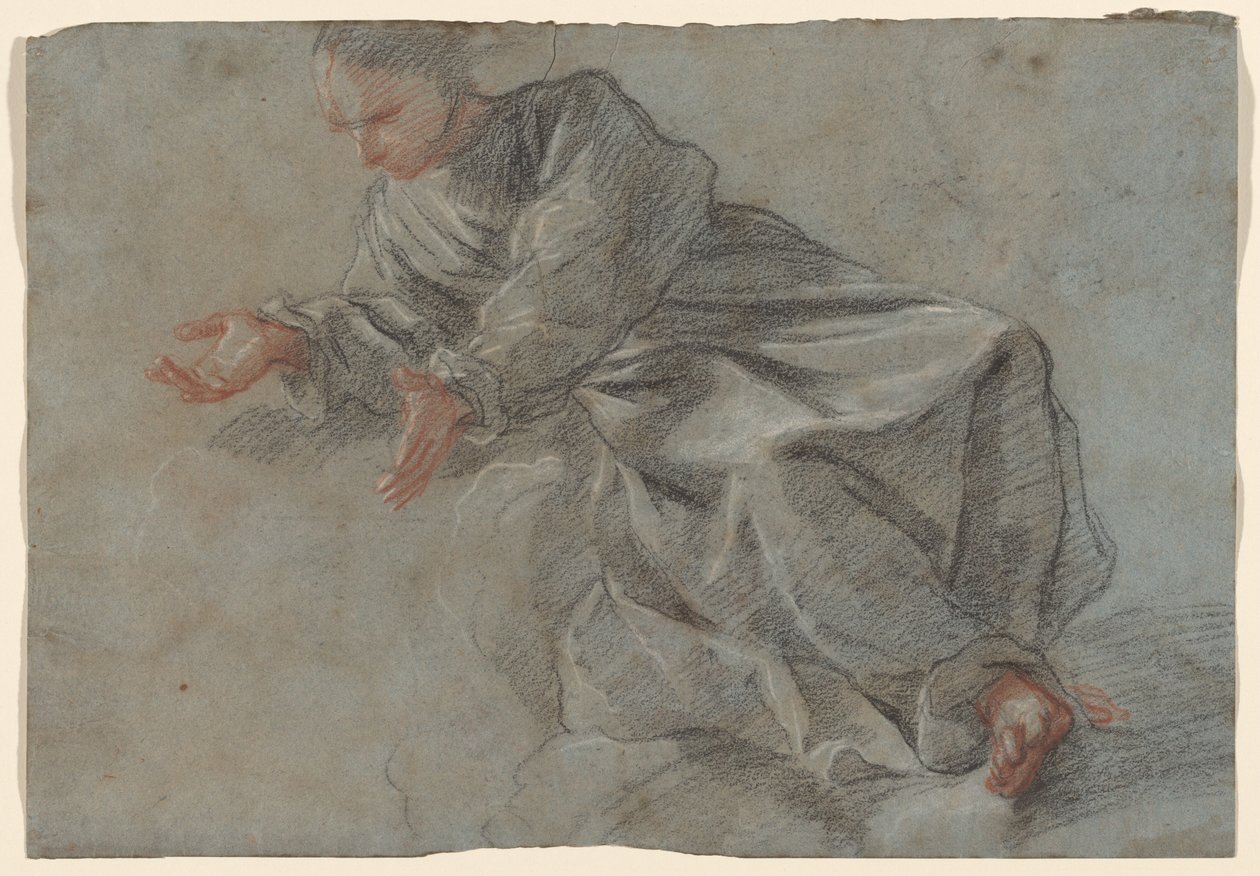Un Monje Sentado con los Brazos Extendidos (Estudio para la Virgen en la Visión del Beato Felice da Cantalice) de Fra Semplice da Verona