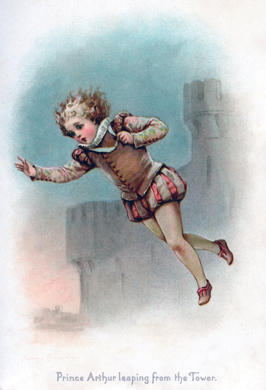 El príncipe Arturo saltando desde la torre, 1897 de Frances Brundage