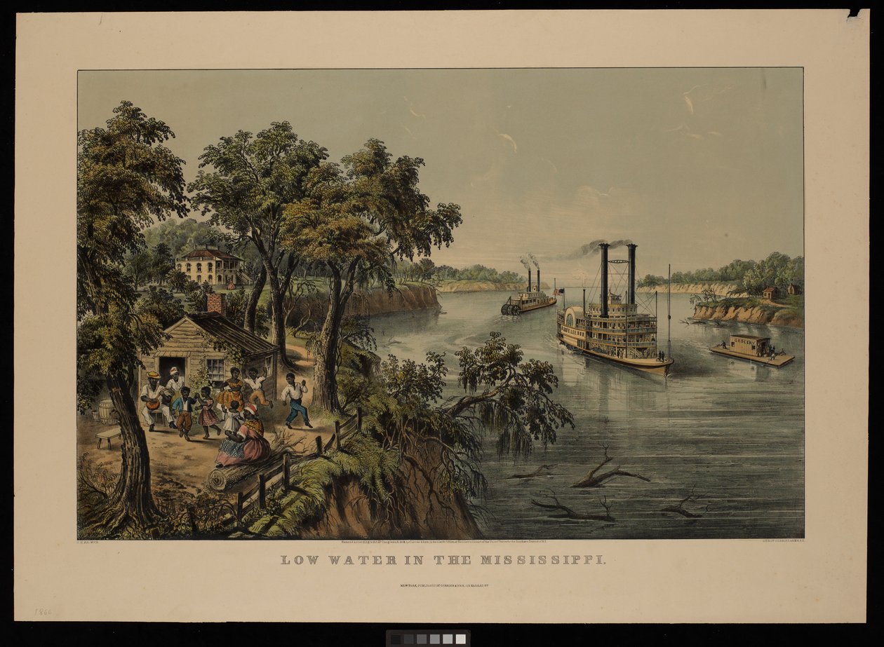 Aguas bajas en el Mississippi Robert E Lee de Frances Flora Bond (c.1812 76) (after) Palmer