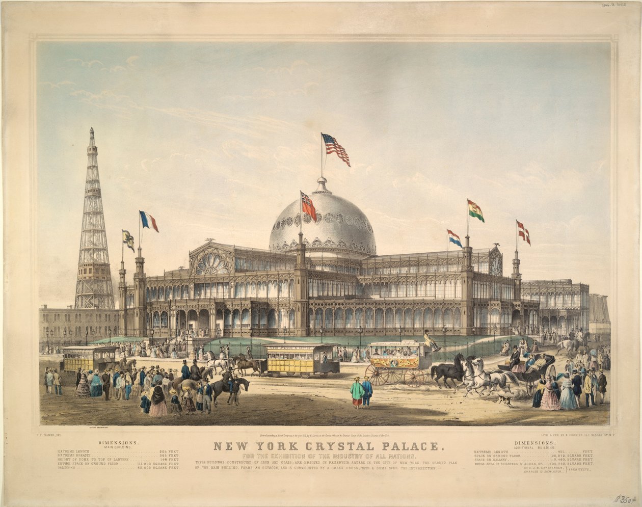 Crystal Palace de Nueva York: Para la Exposición de la Industria de Todas las Naciones. de Frances Flora Bond Palmer