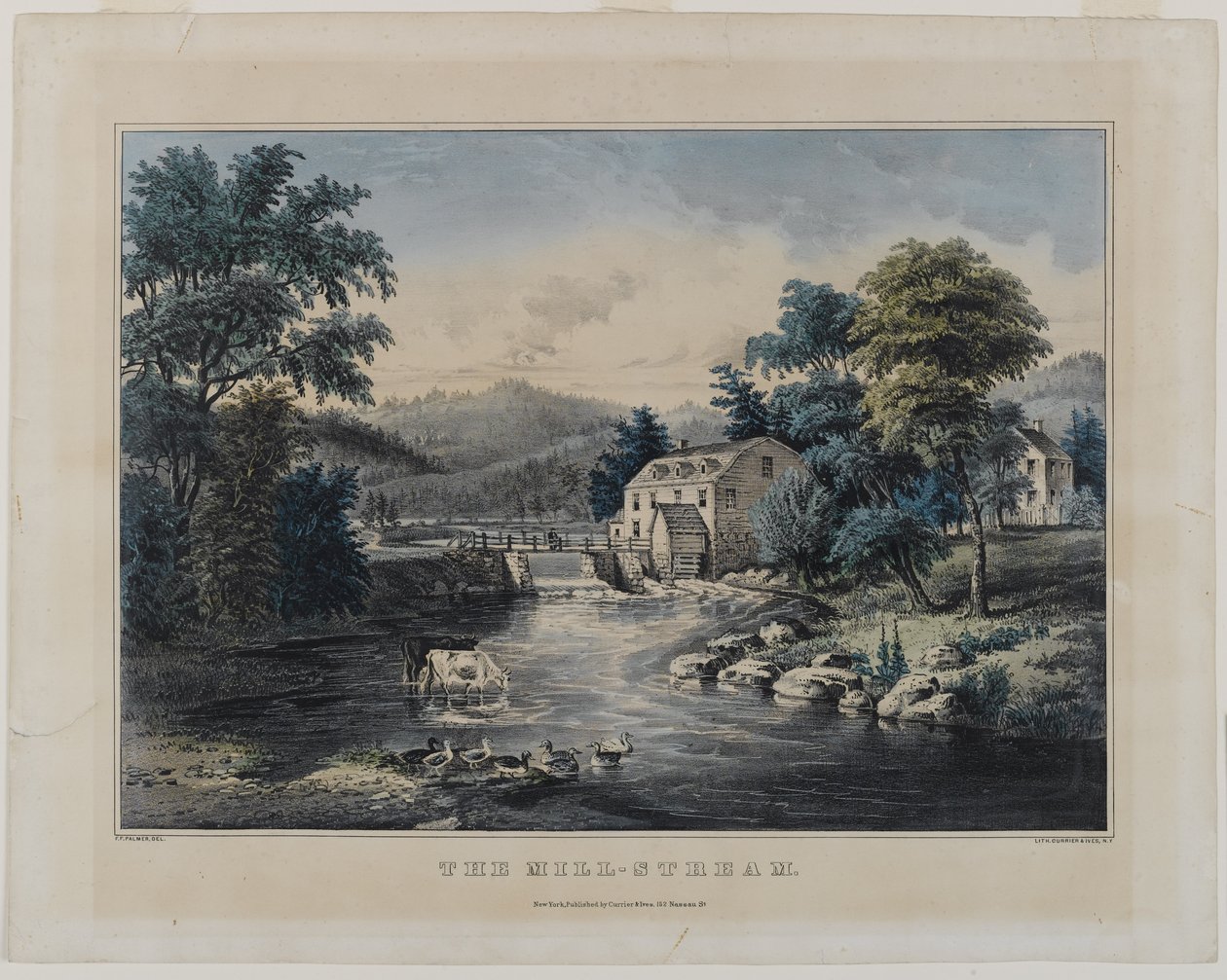 El arroyo del molino, publicado por Currier & Ives, Nueva York de Frances Flora Bond Palmer