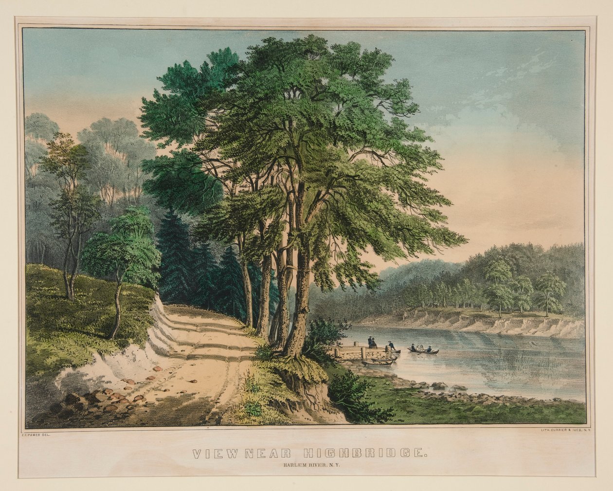 Ver cerca de Highbridge. Río Harlem, Nueva York de Frances Flora Bond Palmer