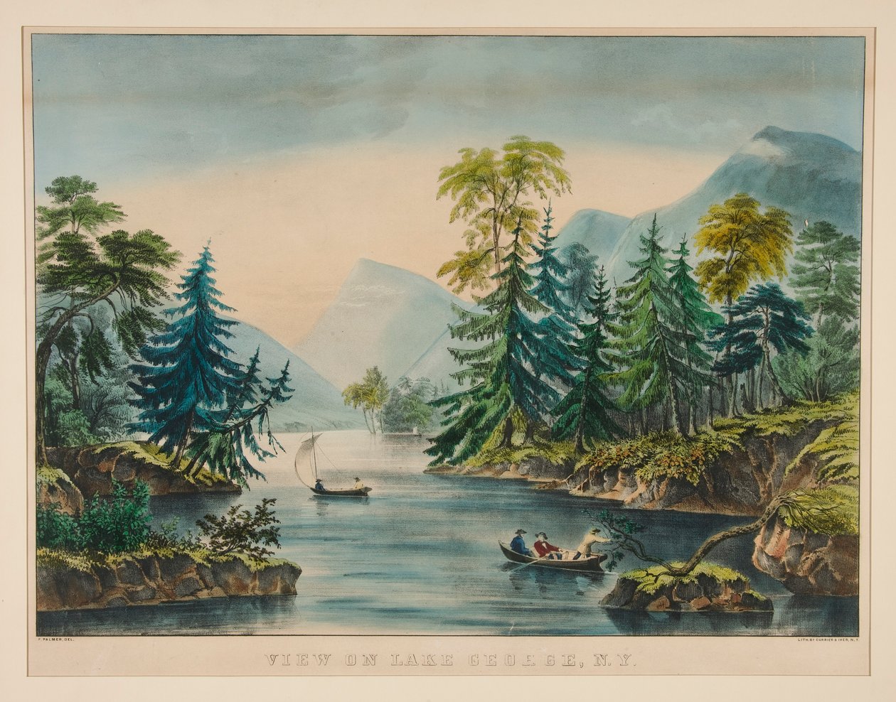 Ver en el lago George, Nueva York de Frances Flora Bond Palmer