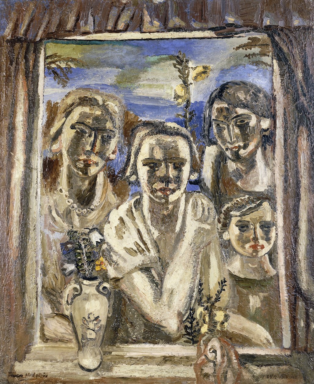 La familia, c.1926-1930 (óleo sobre lienzo) de Frances Hodgkins