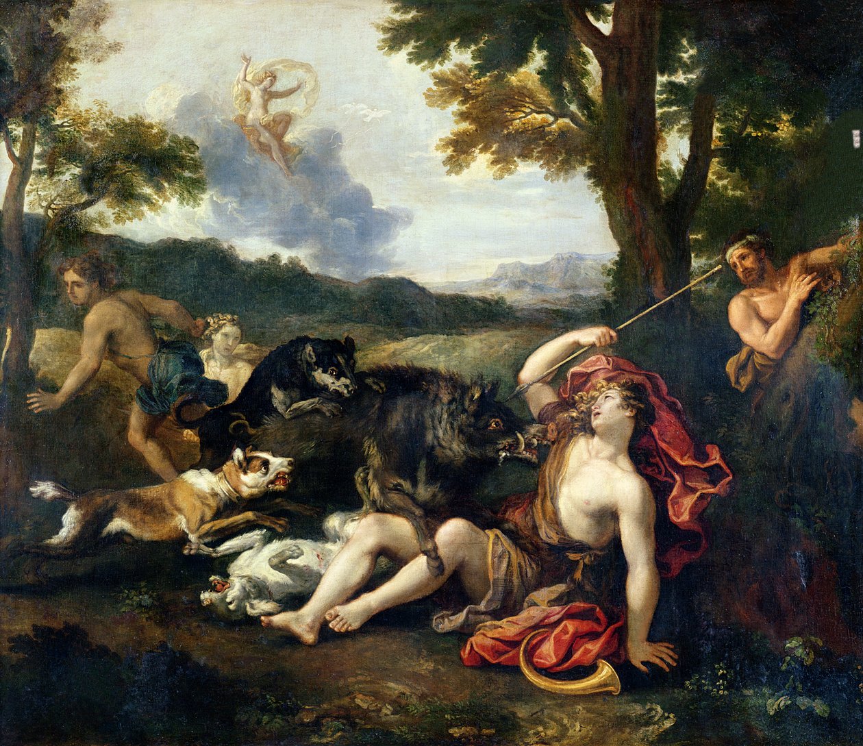 Adonis Muerto por un Jabalí de Francesco Albani