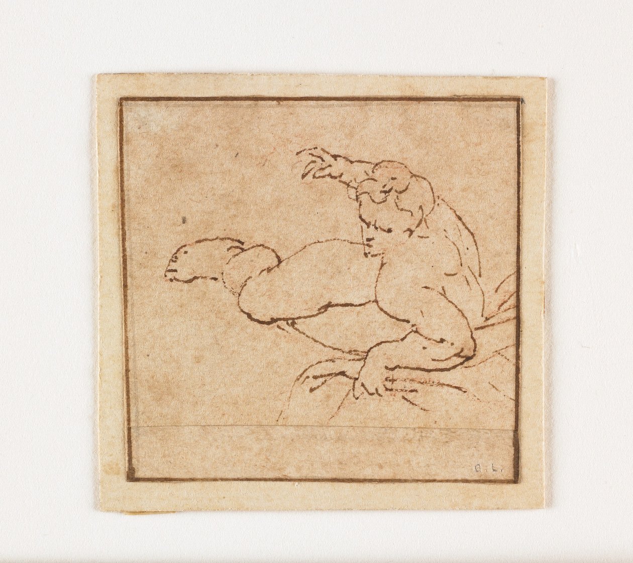 Estudio de una figura masculina reclinada de Francesco Allegrini