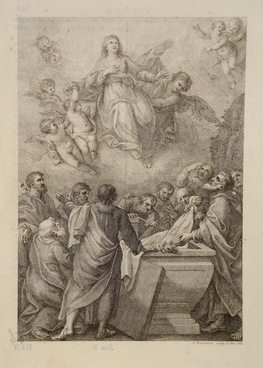 Asunción de la Virgen, para el Misal Romano de Francesco Bartolozzi
