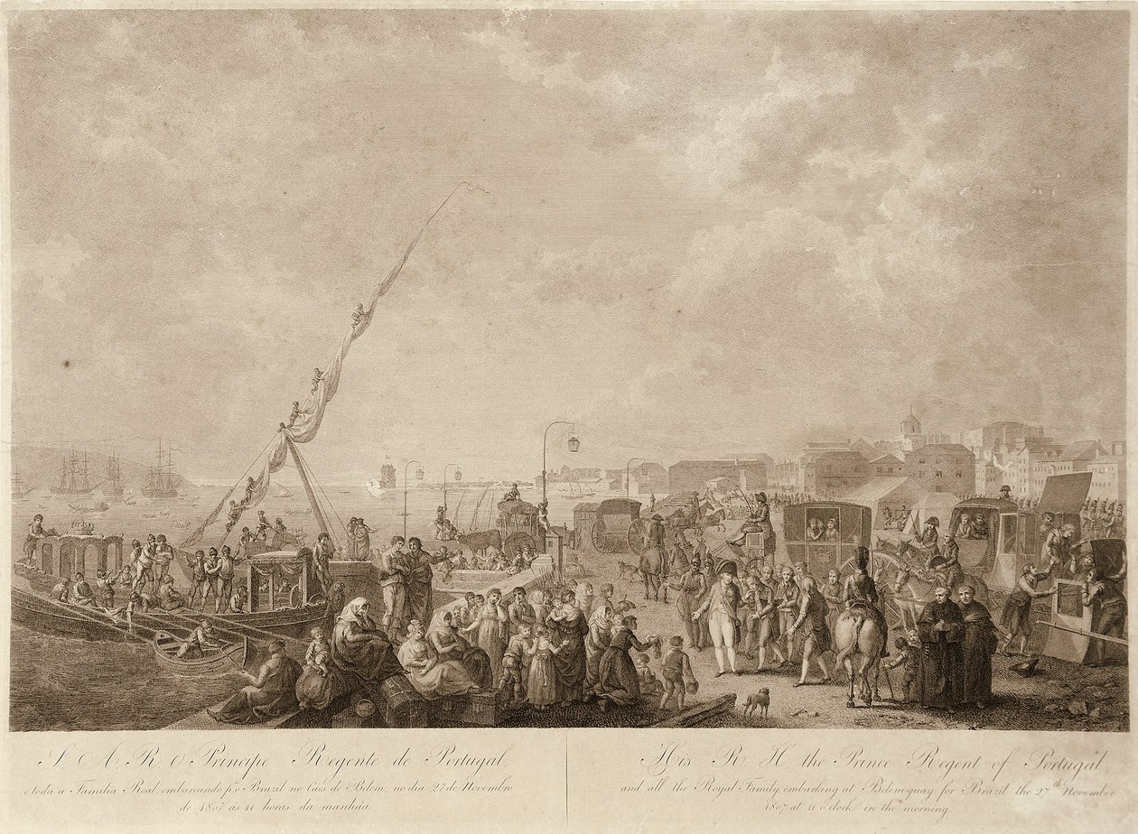 Juan VI embarcando a Brasil de Francesco Bartolozzi