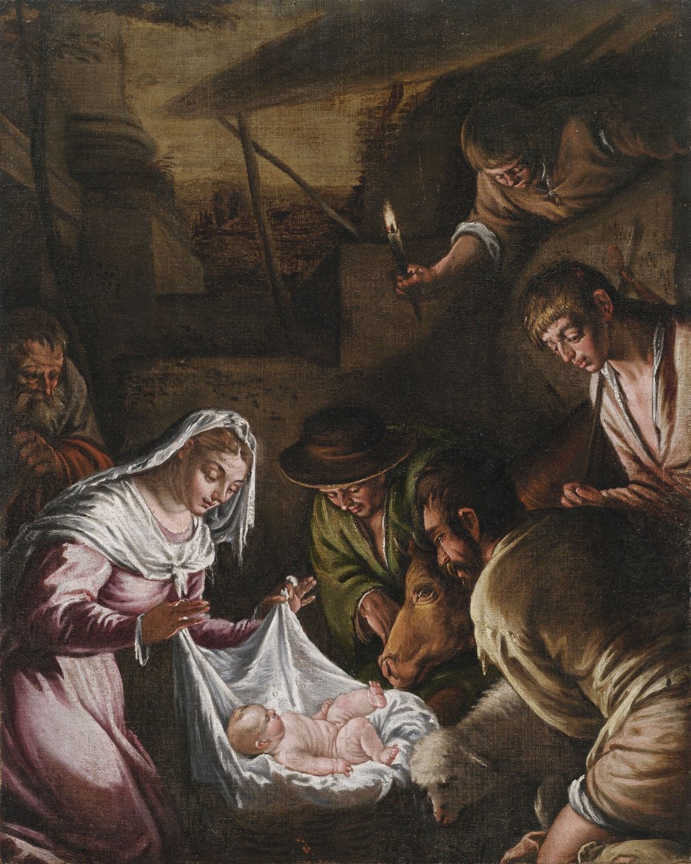Adoración de los pastores de Francesco Bassano the Younger