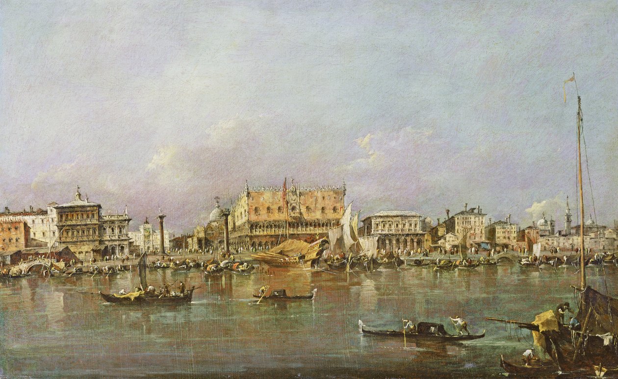 Palacio Ducal y vista de la cuenca de San Marcos, Venecia de Francesco Guardi