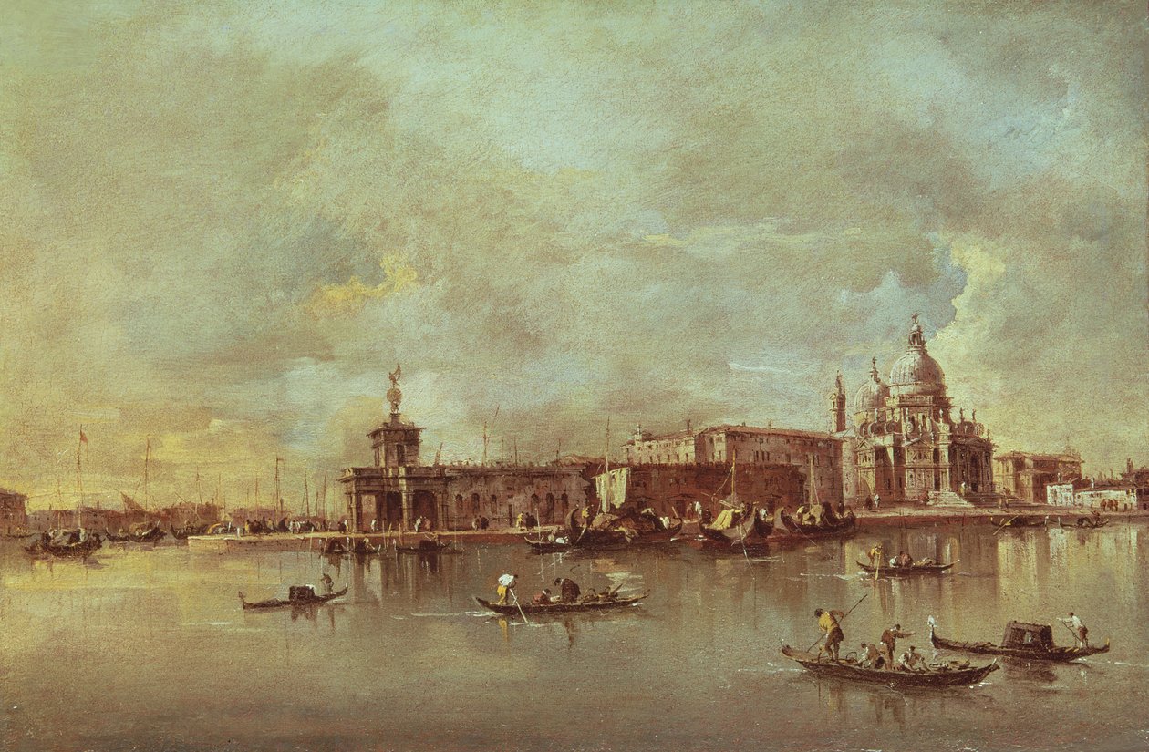 Santa Maria della Salute vista desde la boca del Gran Canal, Venecia de Francesco Guardi