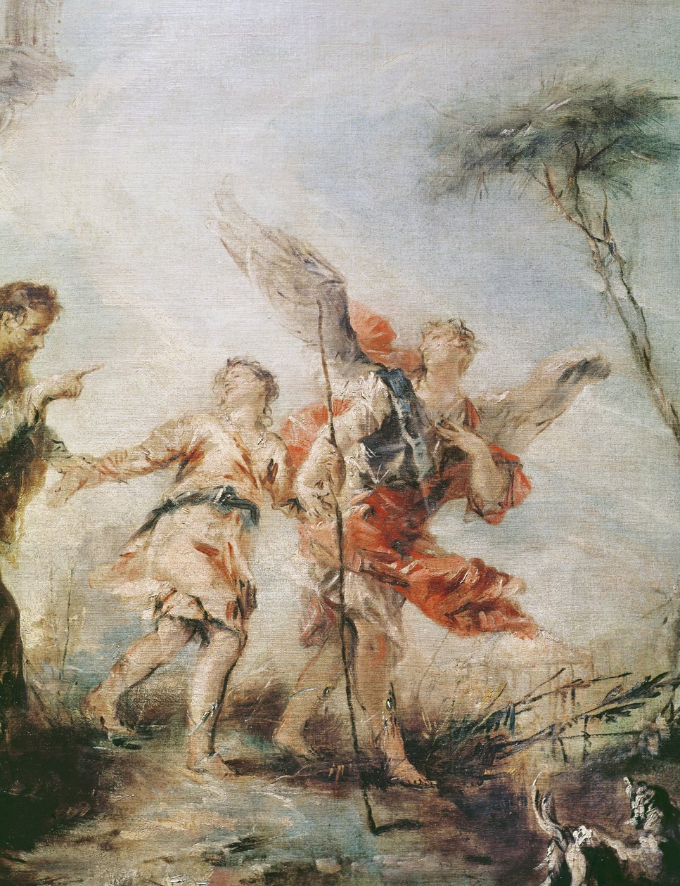 La partida de Tobías y el ángel, detalle de Tobías y el ángel, 1752 de Francesco Guardi