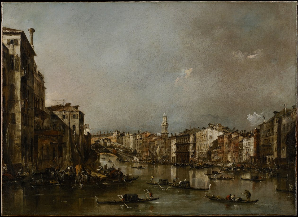 Vista hacia el Gran Canal Hacia el Rialto, c.1785 de Francesco Guardi