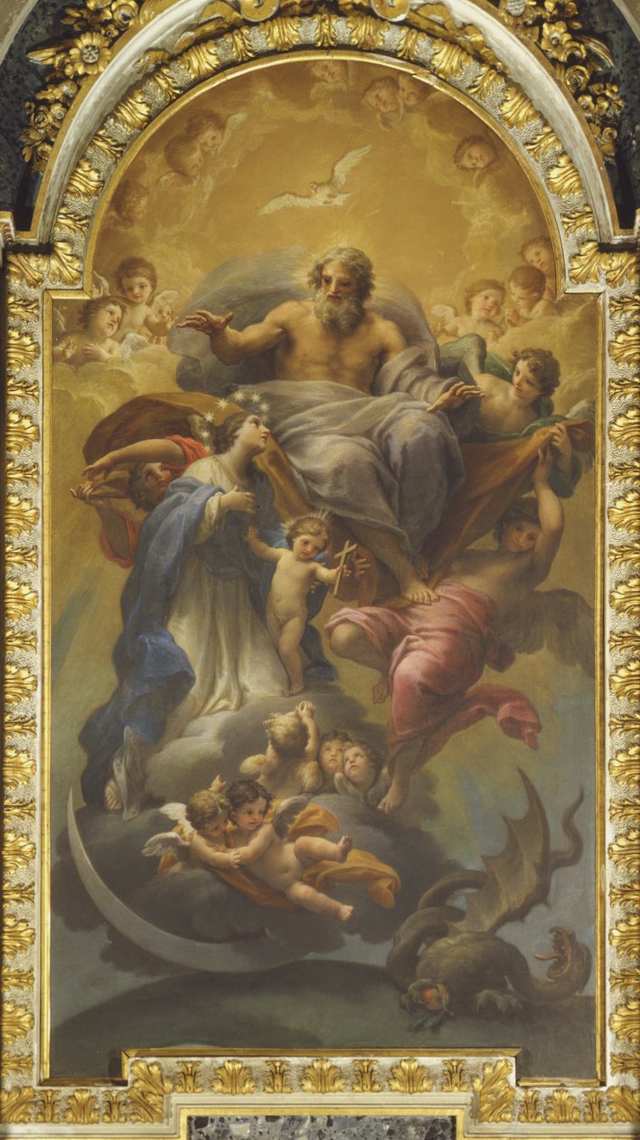 El Padre Eterno da la bienvenida a la Virgen de Francesco Mancini