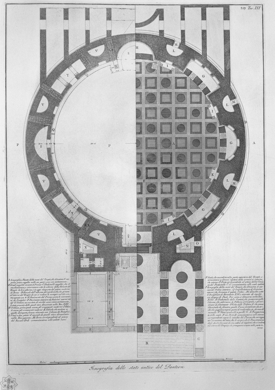 Icnografía del estado antiguo del Panteón de Francesco Piranesi