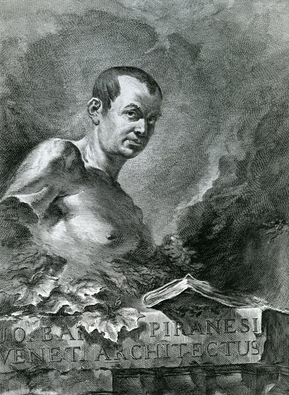 Retrato de Giovanni Battista Piranesi, 1750 de Francesco Polanzani