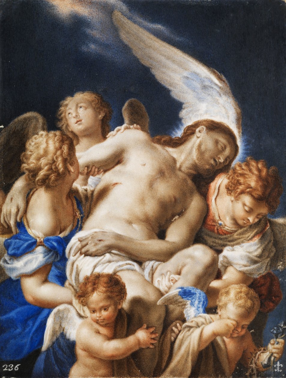 Ángeles llevando el cadáver de Cristo de Francesco Trevisani