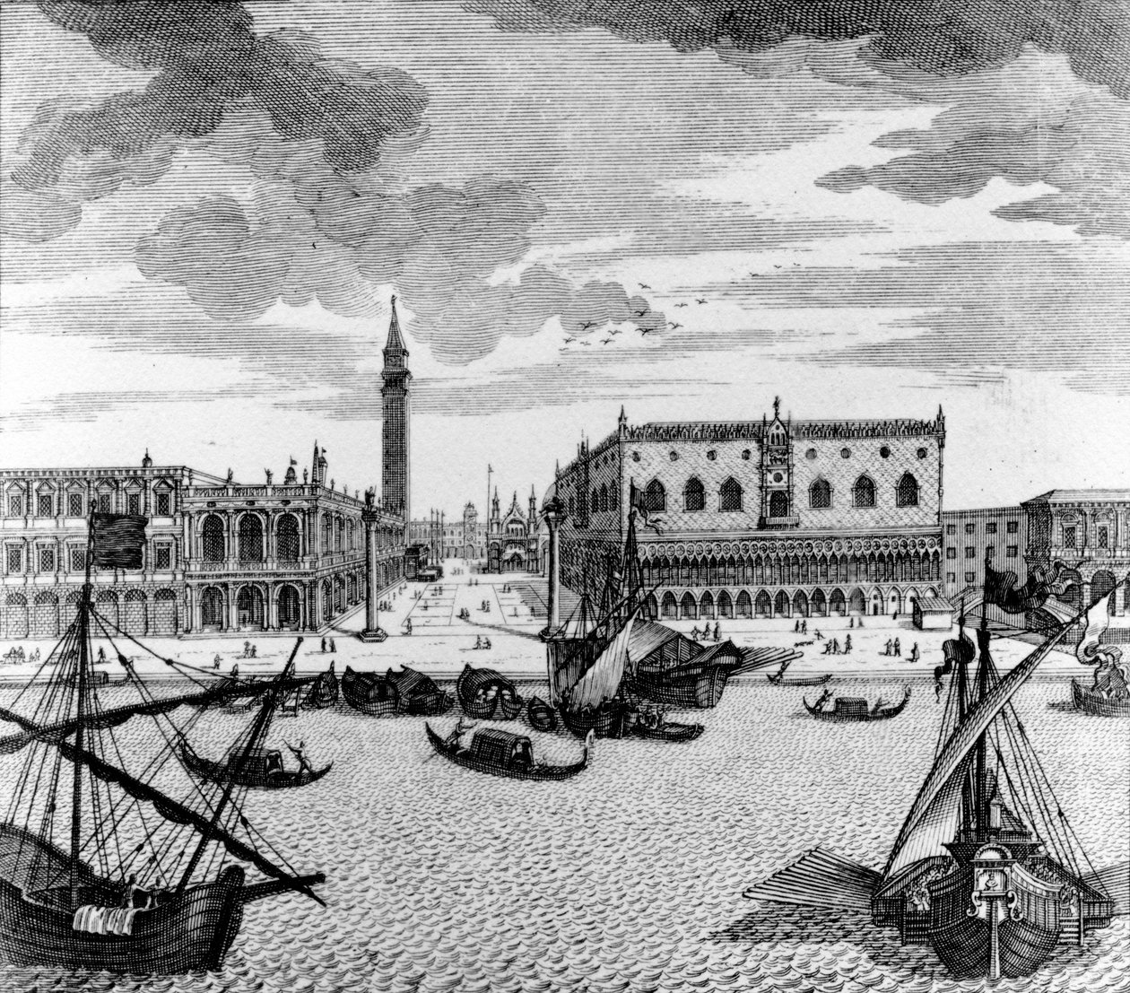 Vista de la Plaza de San Marcos desde la Laguna, Venecia de Francesco Zucchi