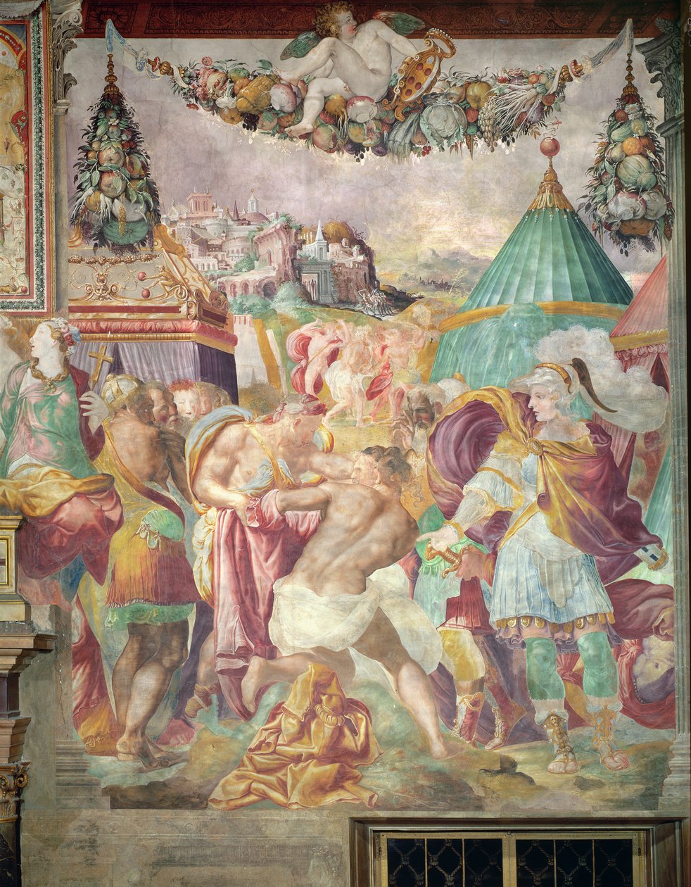 Marco Furio Camilo (447-365 a.C.) castigando al maestro de Falerii en 394 a.C., de la Sala dell