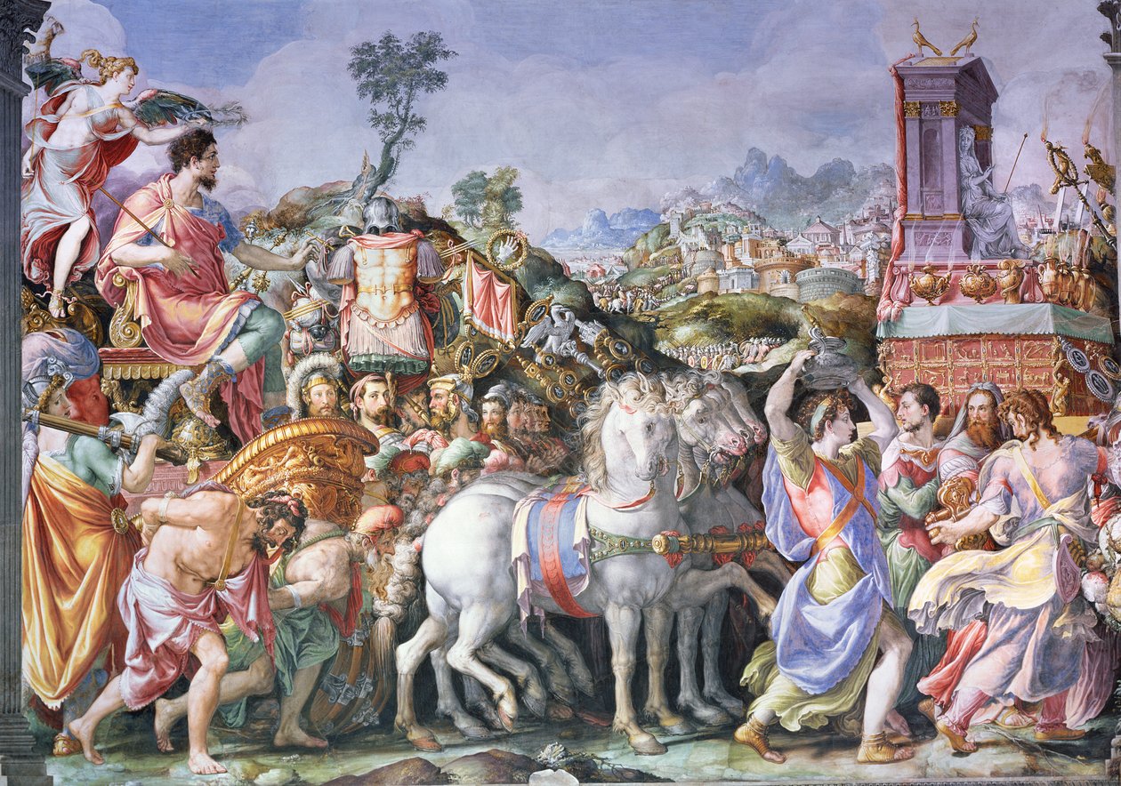 El triunfo de Marcus Furius Camillus (447-365 a.C.), de la Sala dell