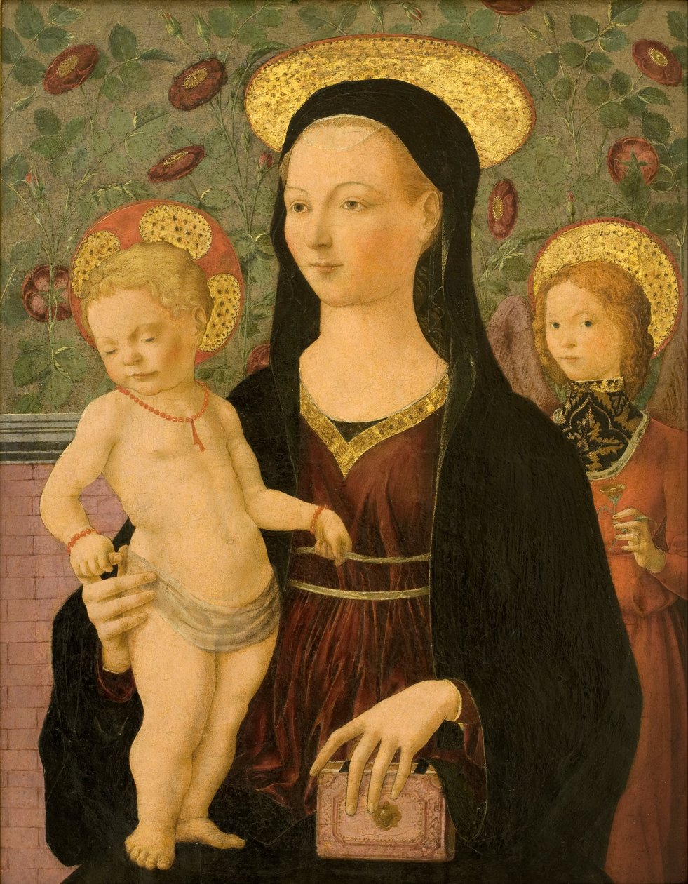 Virgen y el niño con un ángel de Francesco del Cossa