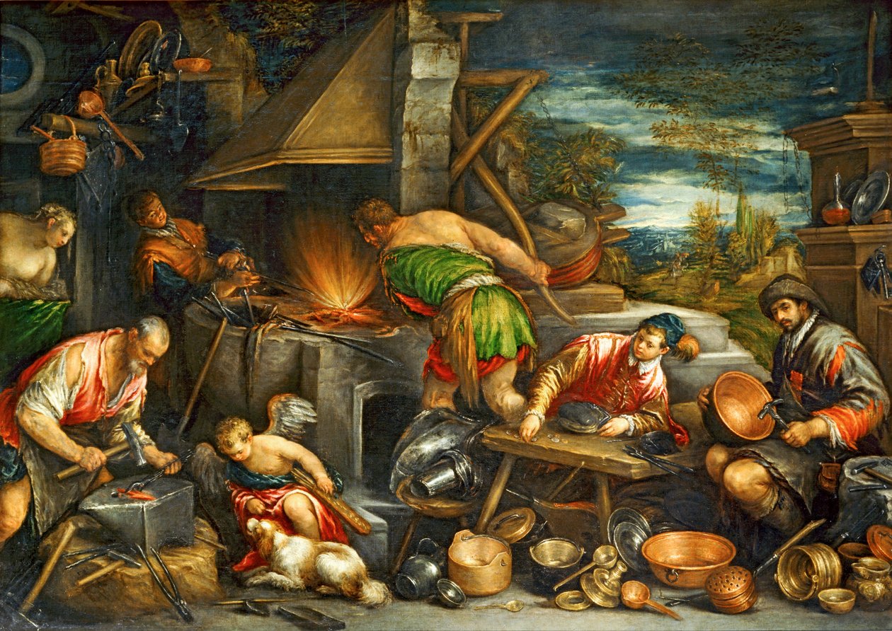 La Forge de Vulcain - La Fragua de Vulcano ... de Francesco (1549-92) Bassano