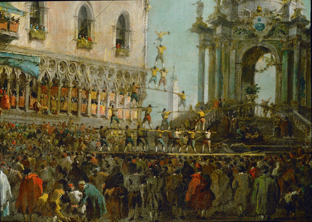 La fiesta del Jueves Santo en Venecia: Equilibristas ... de Francesco (circle of) Guardi