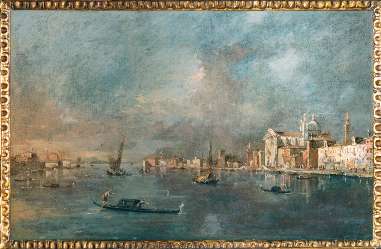 Vue de la Giudecca avec les Zattere - Vista del canal de la Giudecca y las Zattere ... de Francesco (circle of) Guardi