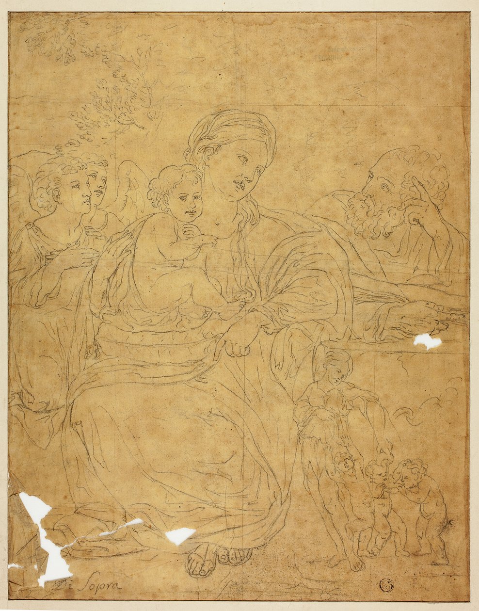 Sagrada Familia con dos ángeles de Francesco Albani