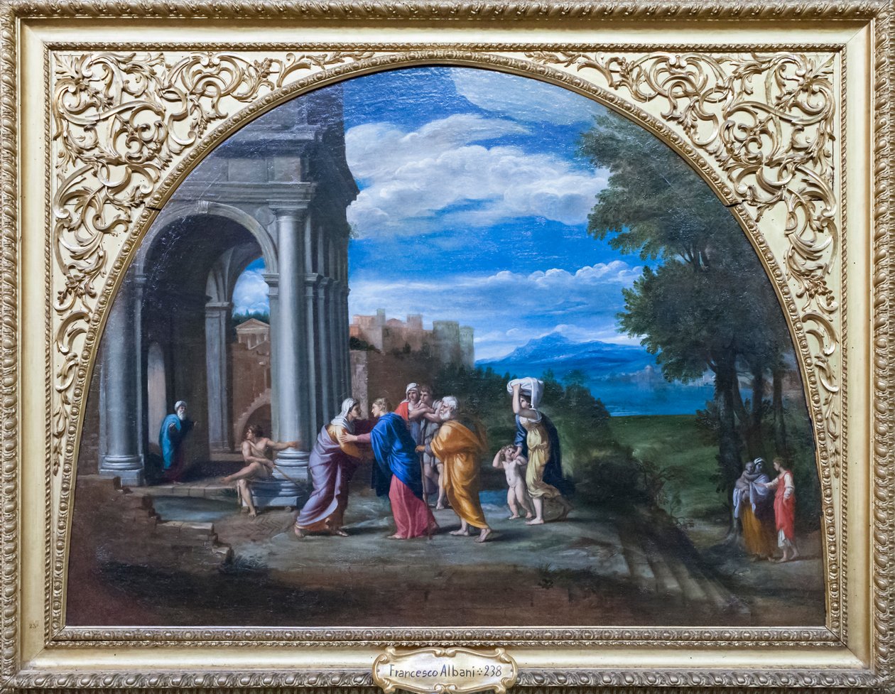 Paisaje con la visita de Francesco Albani