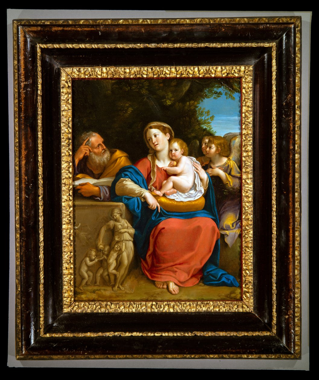 La Sagrada Familia (óleo sobre metal) de Francesco Albani