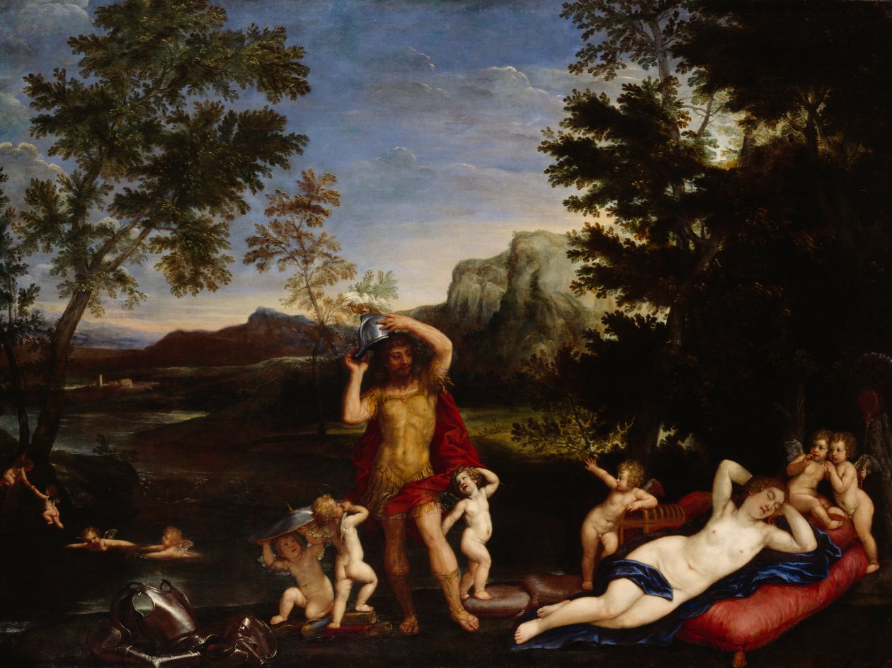 Venus y Marte (óleo sobre lienzo) de Francesco Albani