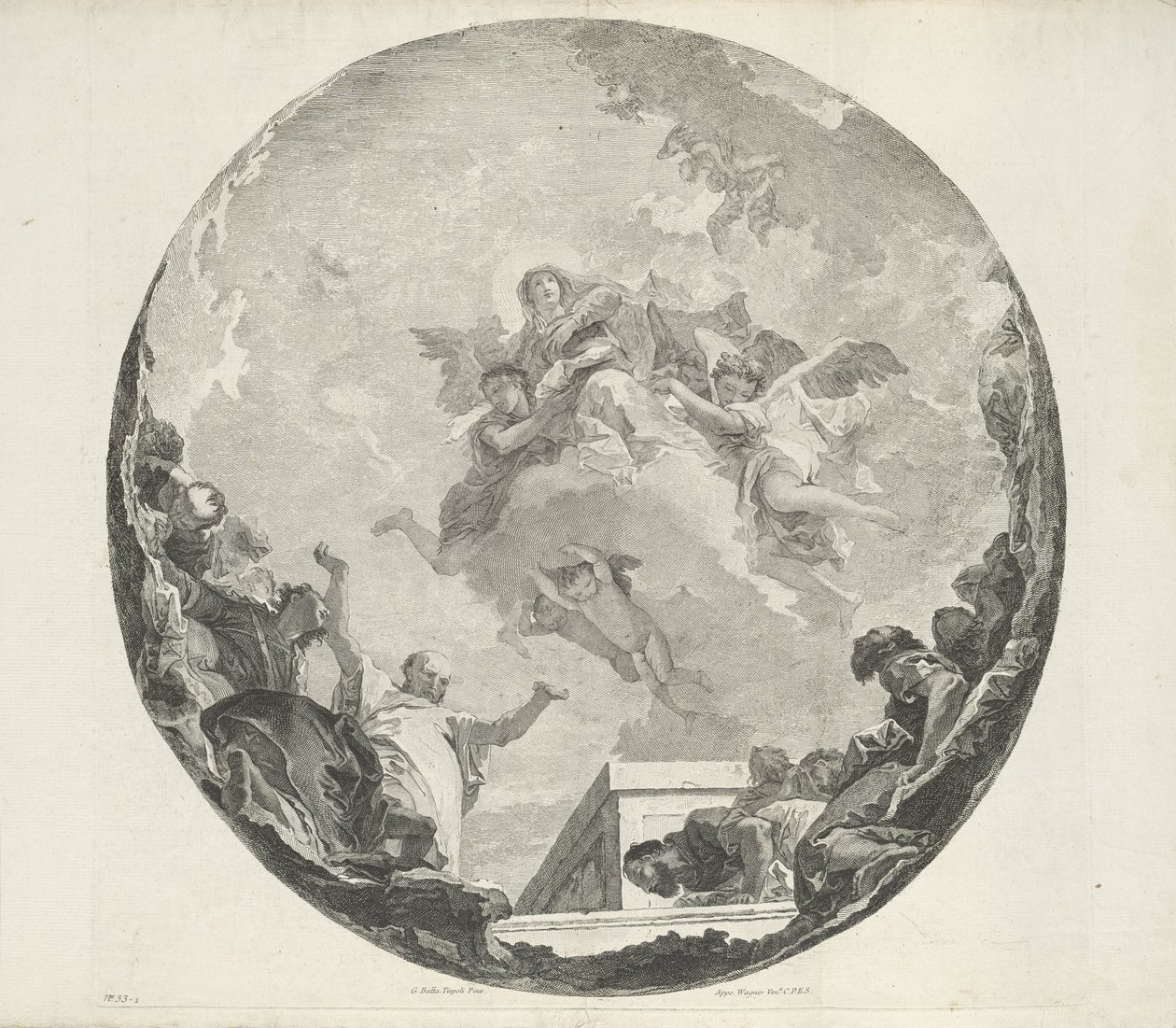 Asunción de María de Francesco Bartolozzi (attributed to)