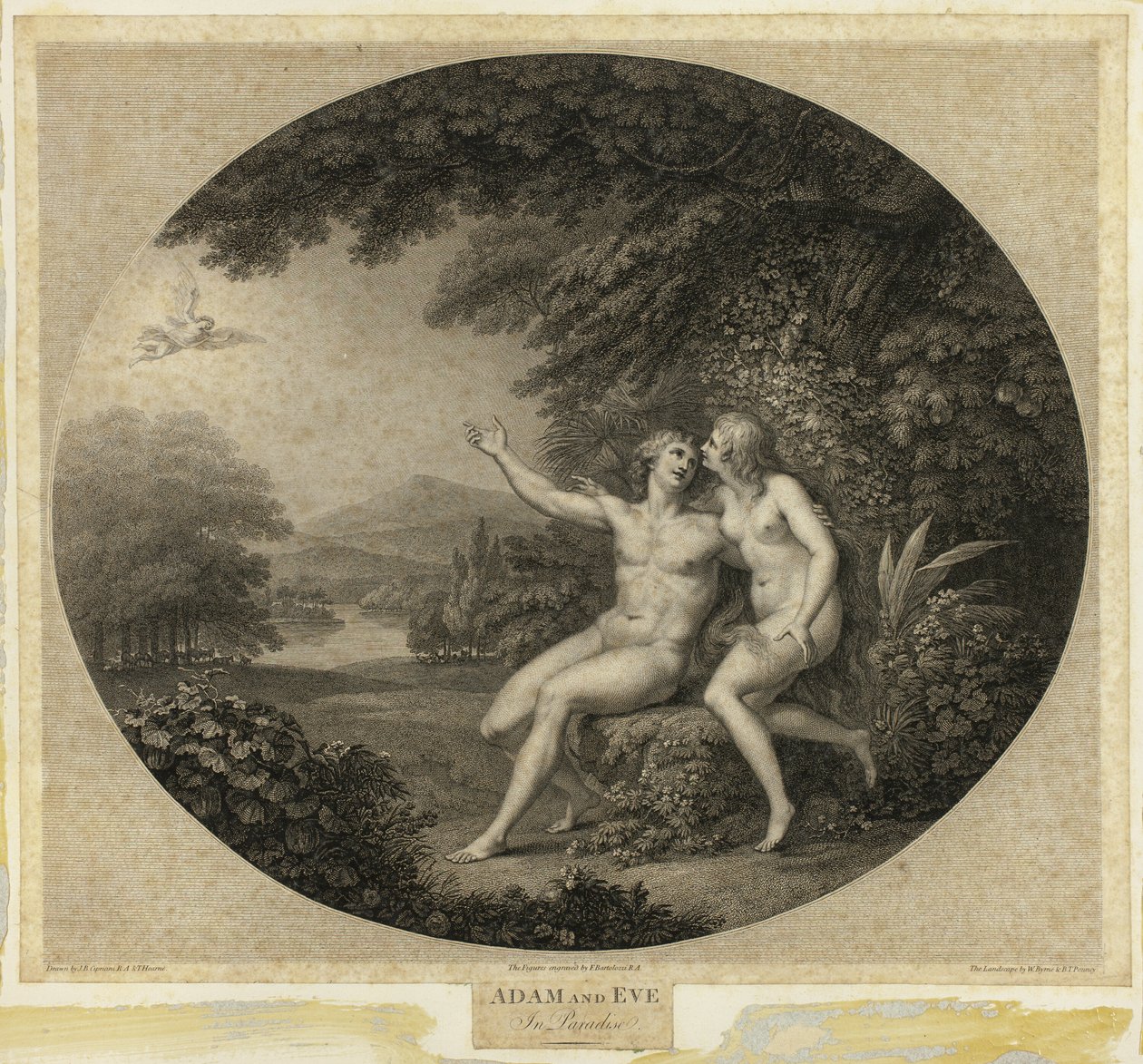 Adán y Eva en el Paraíso de Francesco Bartolozzi