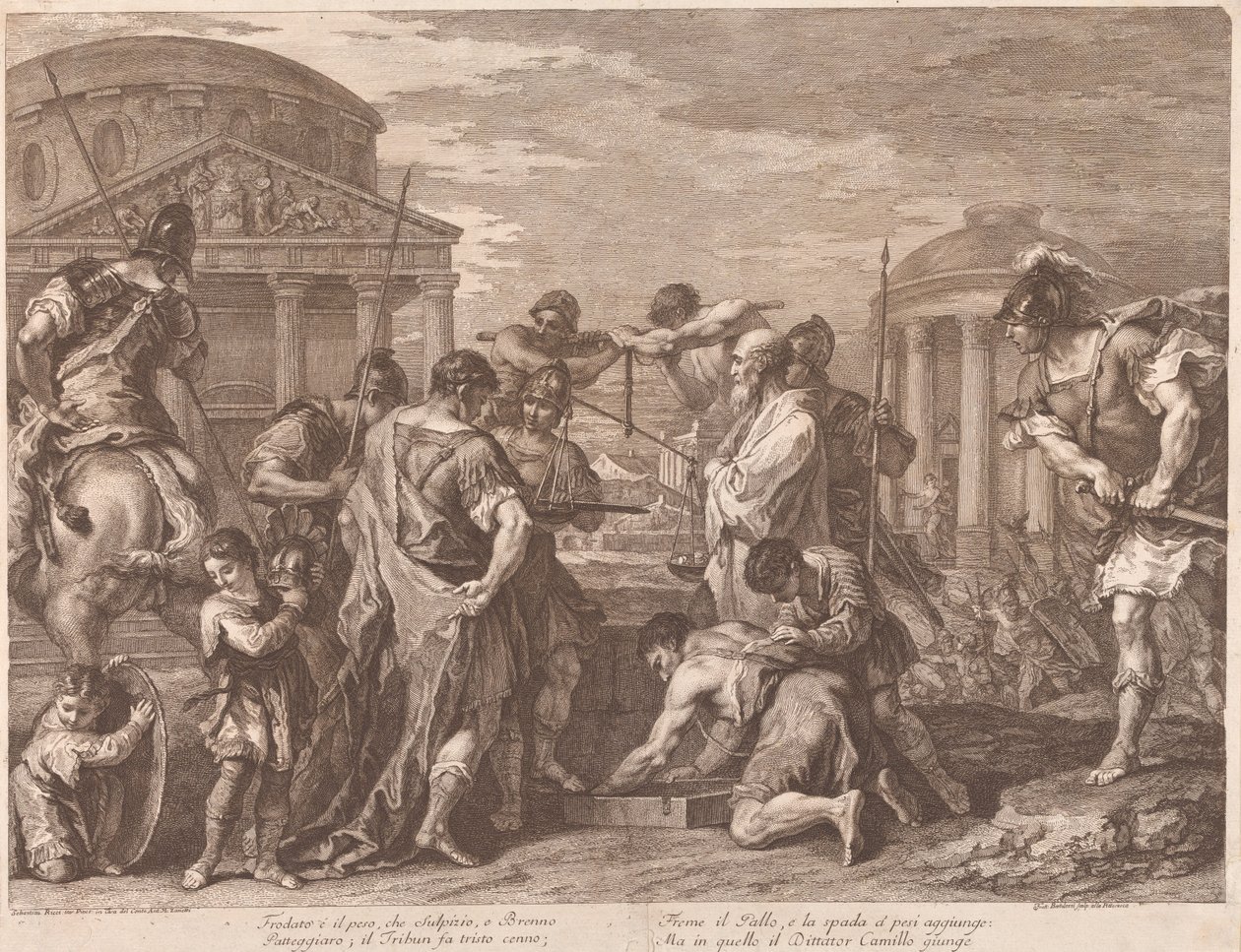 Camilo salvando Roma de Breno de Francesco Bartolozzi