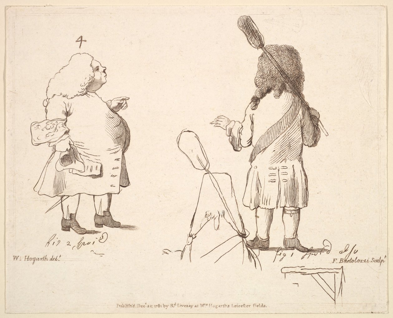 Caricaturas de Lord Melcombe y Lord Winchelsea, 22 de diciembre de 1781 de Francesco Bartolozzi