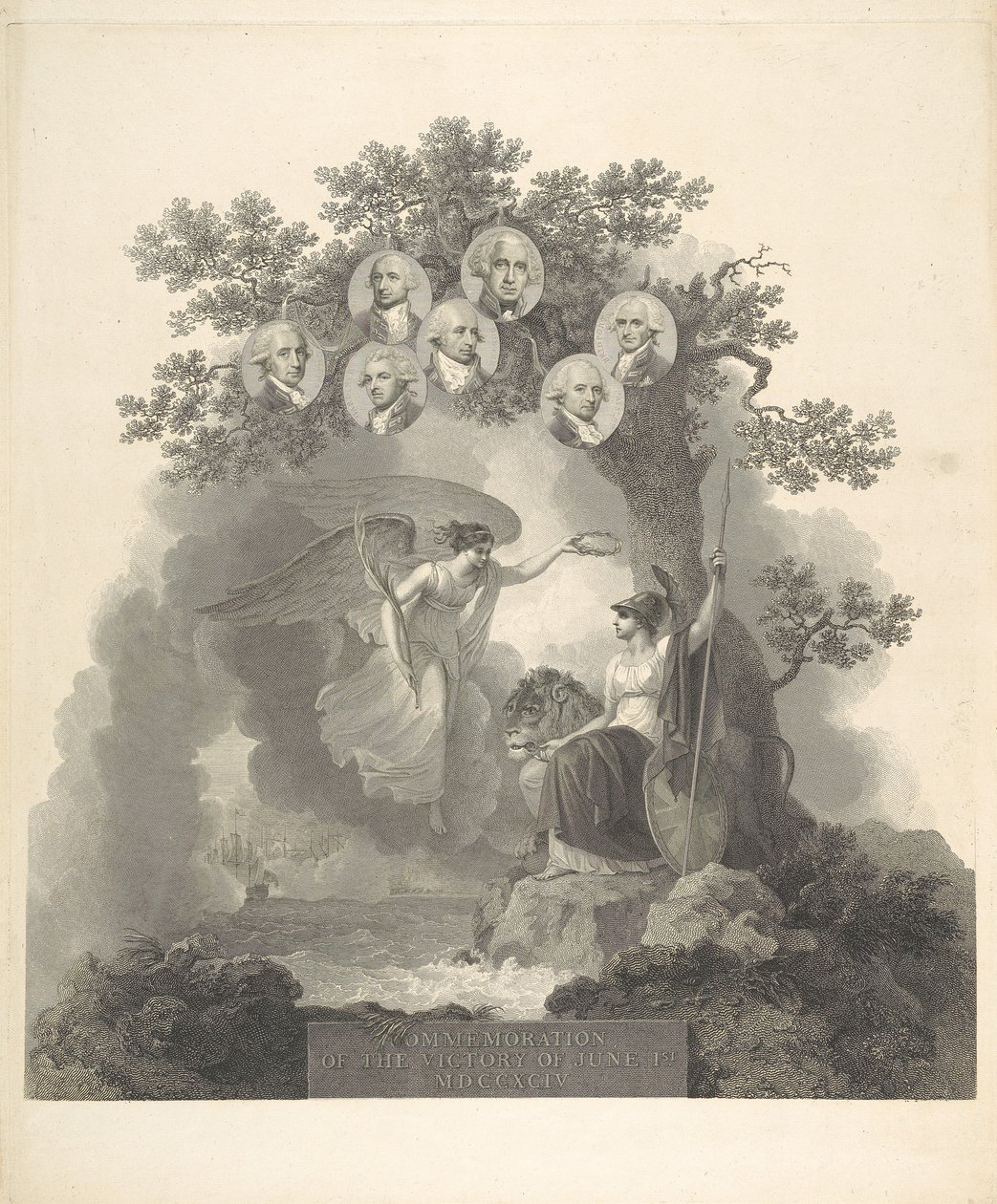 Conmemoración de la victoria del 1 de junio de 1794 de Francesco Bartolozzi