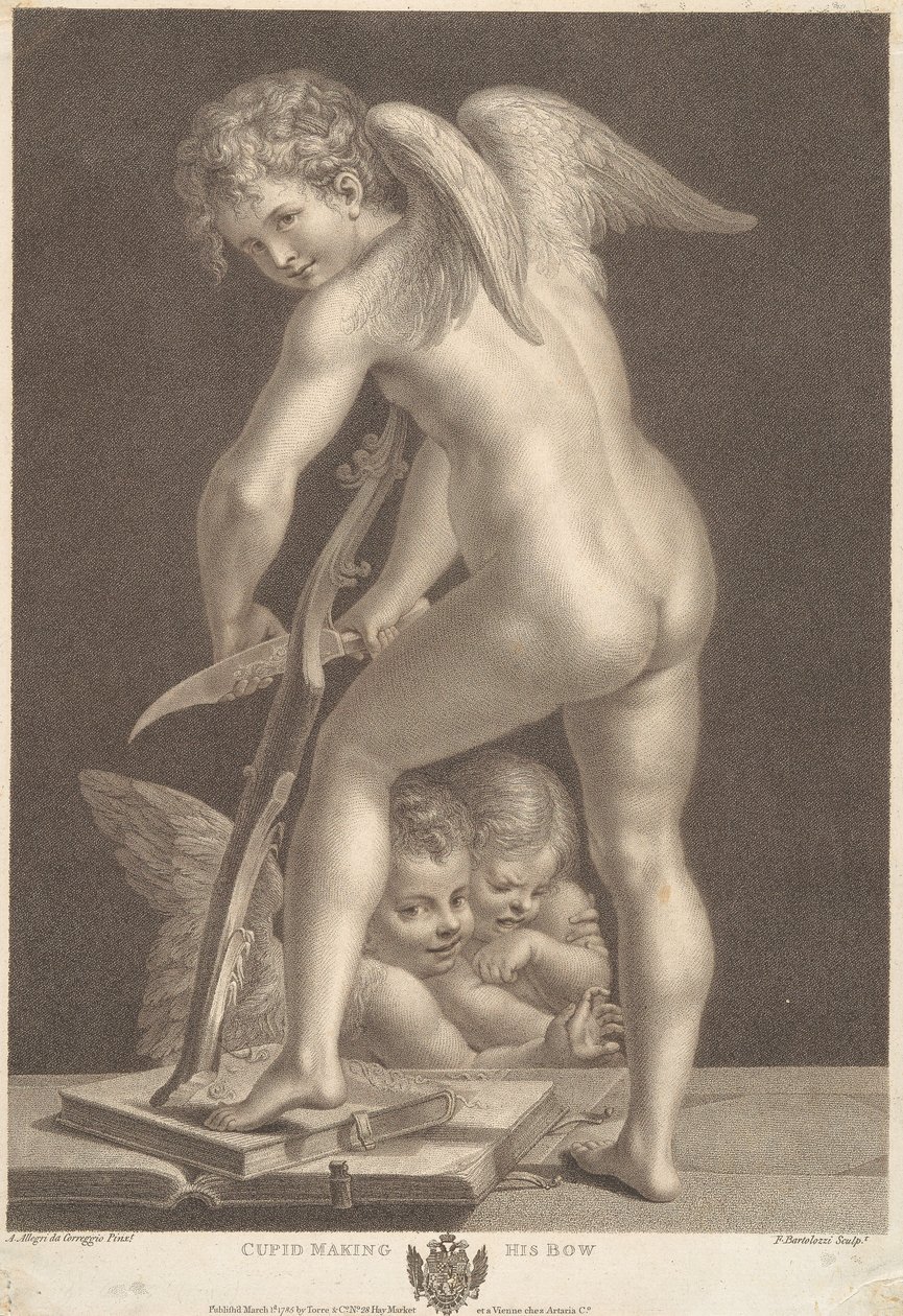 Cupido tallando un arco de Francesco Bartolozzi