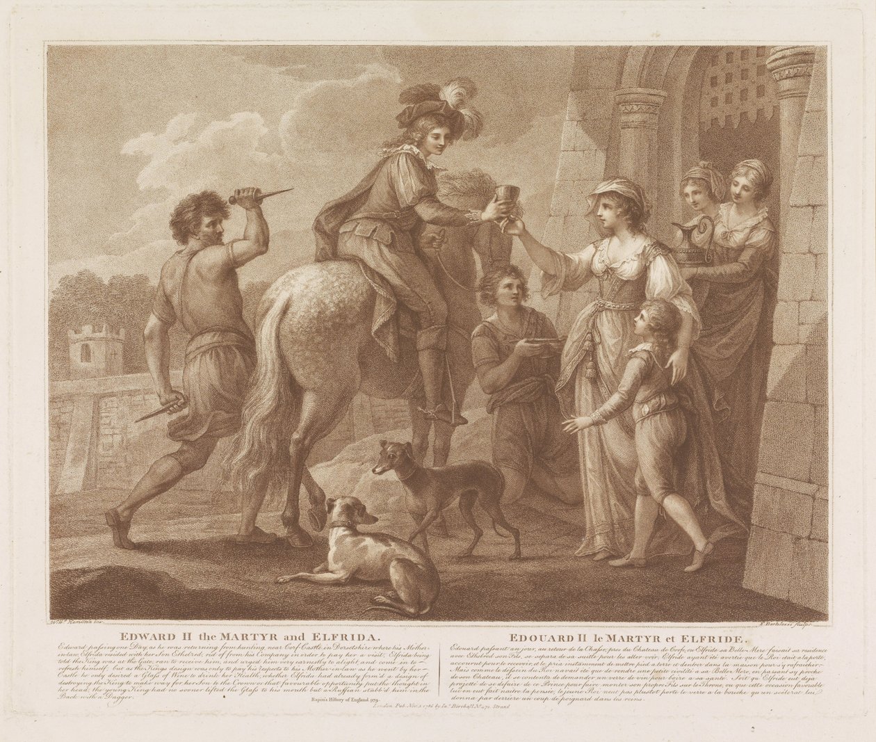 Eduardo II de Martelaar en Elfrida Eduardo II el Mártir y Elfrida (título sobre el objeto) Eduardo II el Mártir y Elfriede (título sobre el objeto) de Francesco Bartolozzi